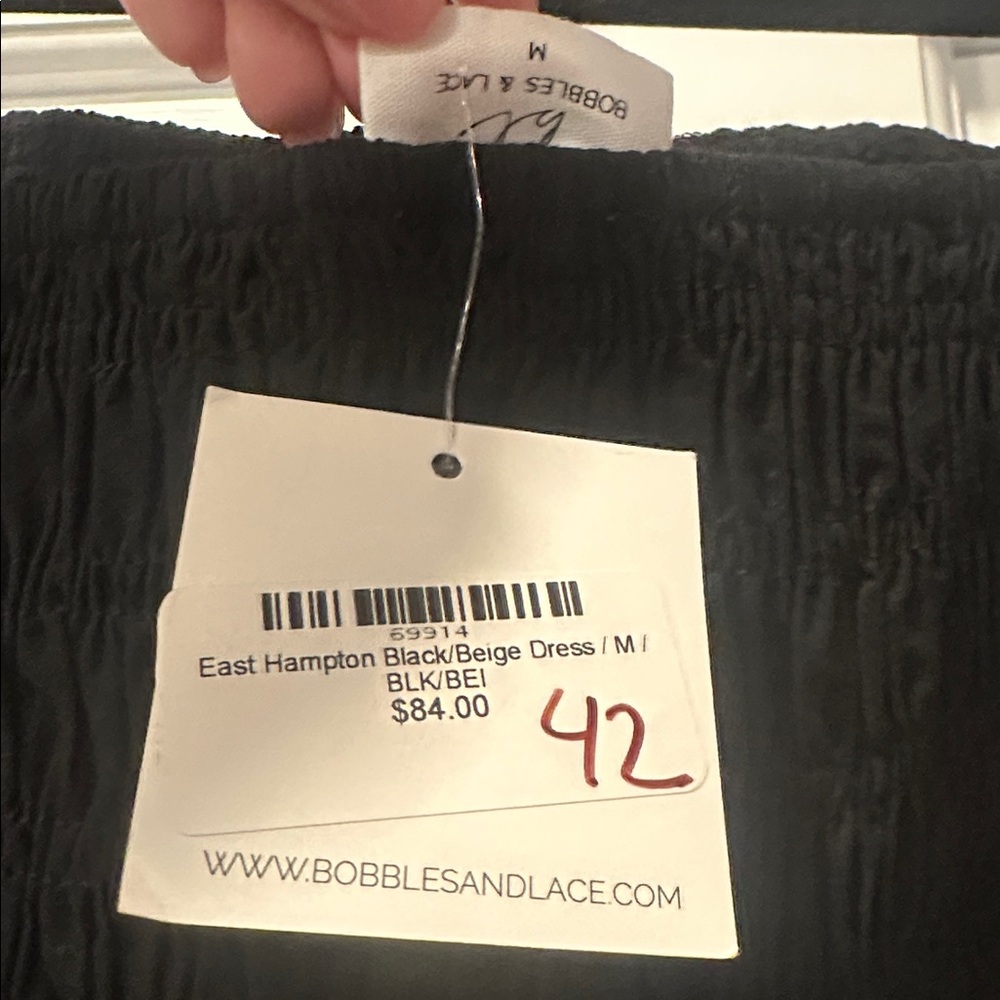 Bobbles & Lace - Black and Cream Strapless Dress - Picture 4 of 4